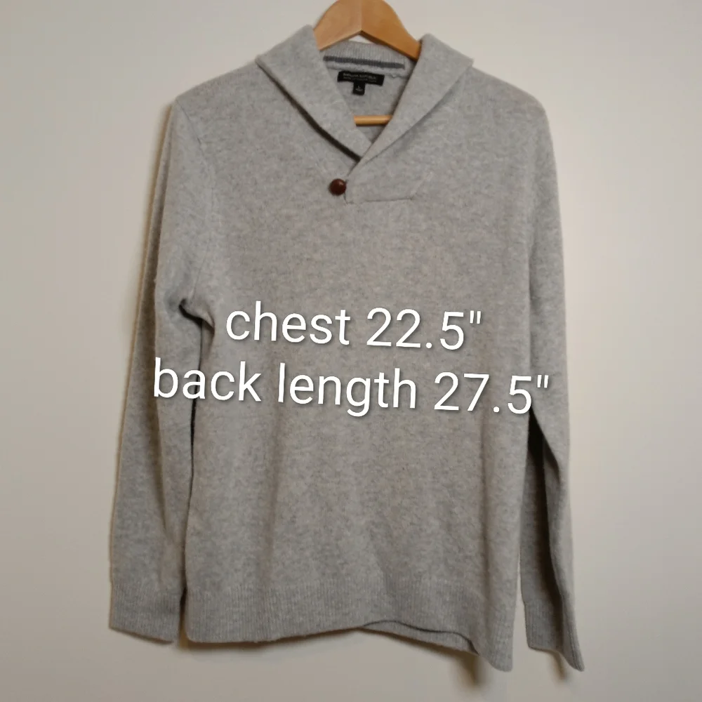 Italian Extra Fine Merino Wool Shawl Collar  Sweater / Jumper Banana Republic